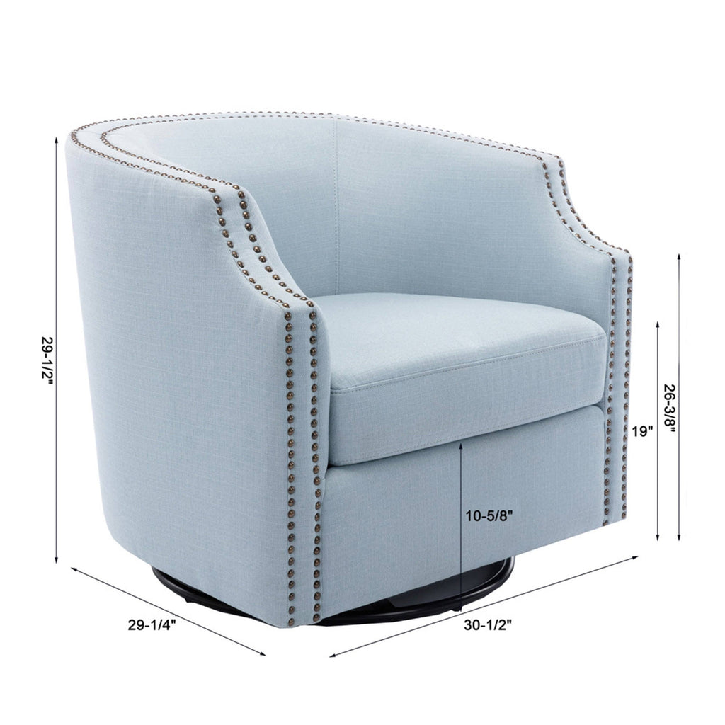 Sky Blue Swivel Barrel Chair H77029