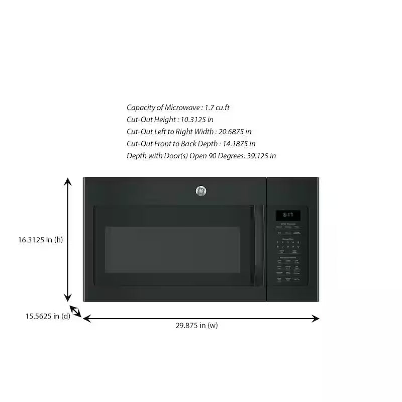 1.7 cu. ft. Black Over the Range Microwave with Sensor Cooking D88346