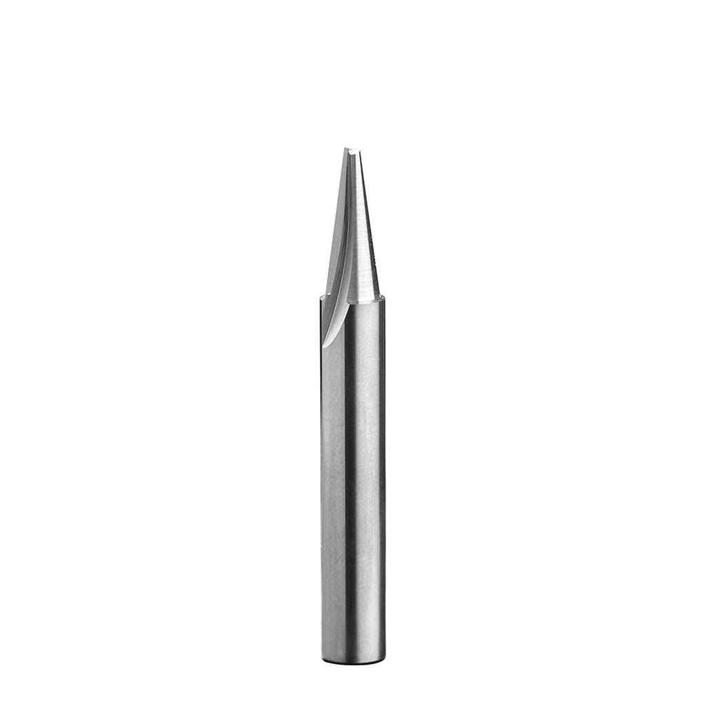 2 Pc Solid Carbide CNC Router Bit 15 Deg 1/4 Shank 1/16 Cutting Diameter O10834