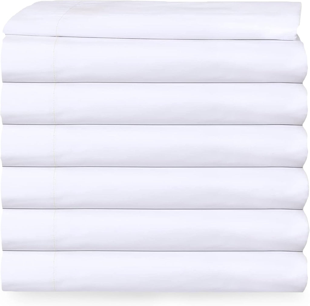 White Twin Percale Flat Sheet Pack of 2 S99974