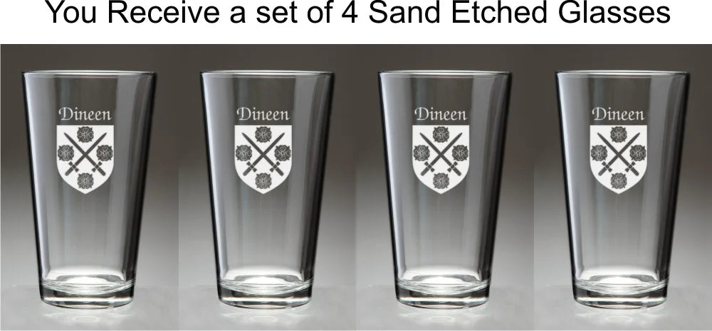 Irish Coat of Arms Pint Glasses Set of 4 M842058
