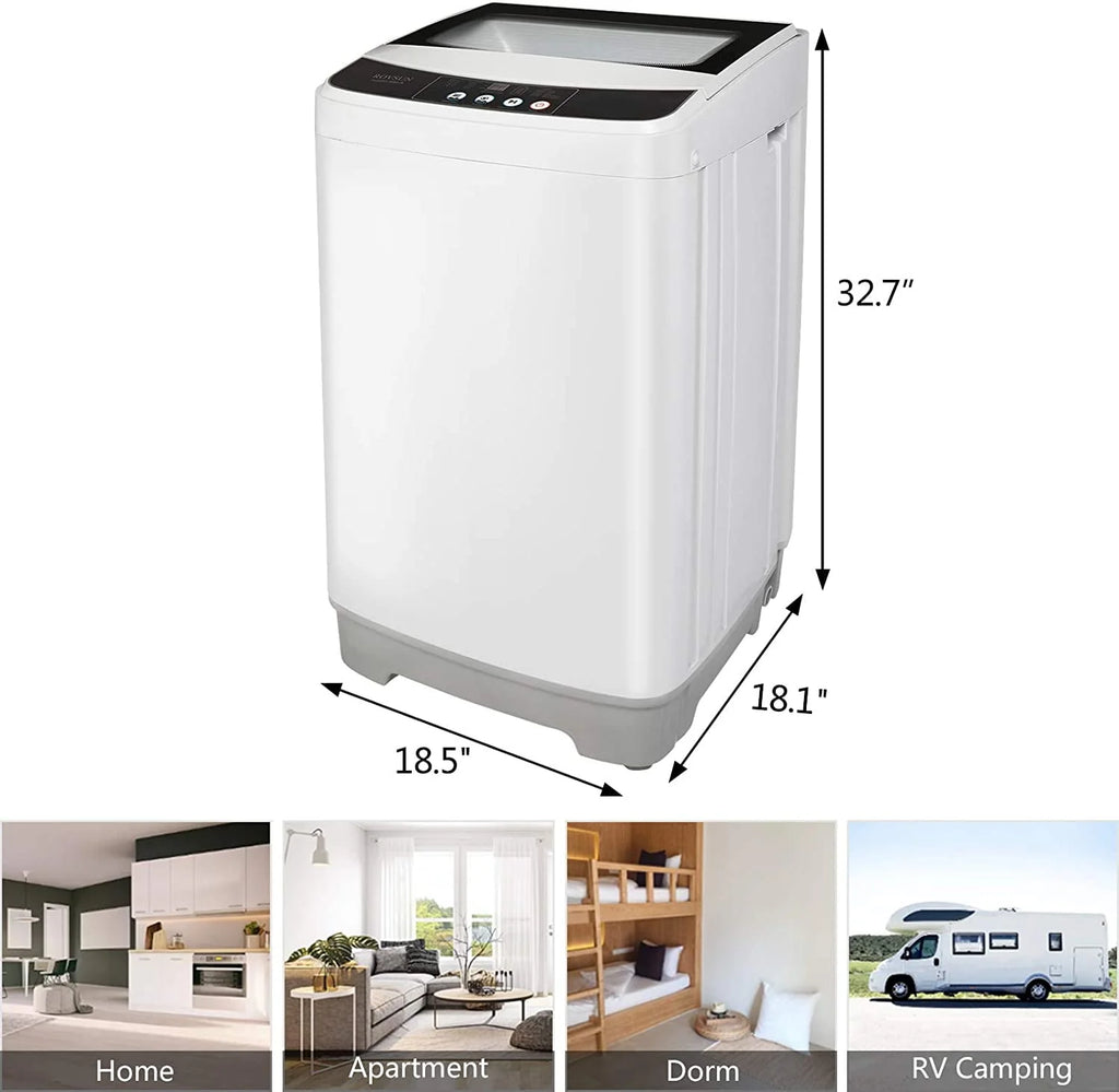 13lbs 1.32cu.ft Compact Automatic Washing Machine with Drain Pump M6135