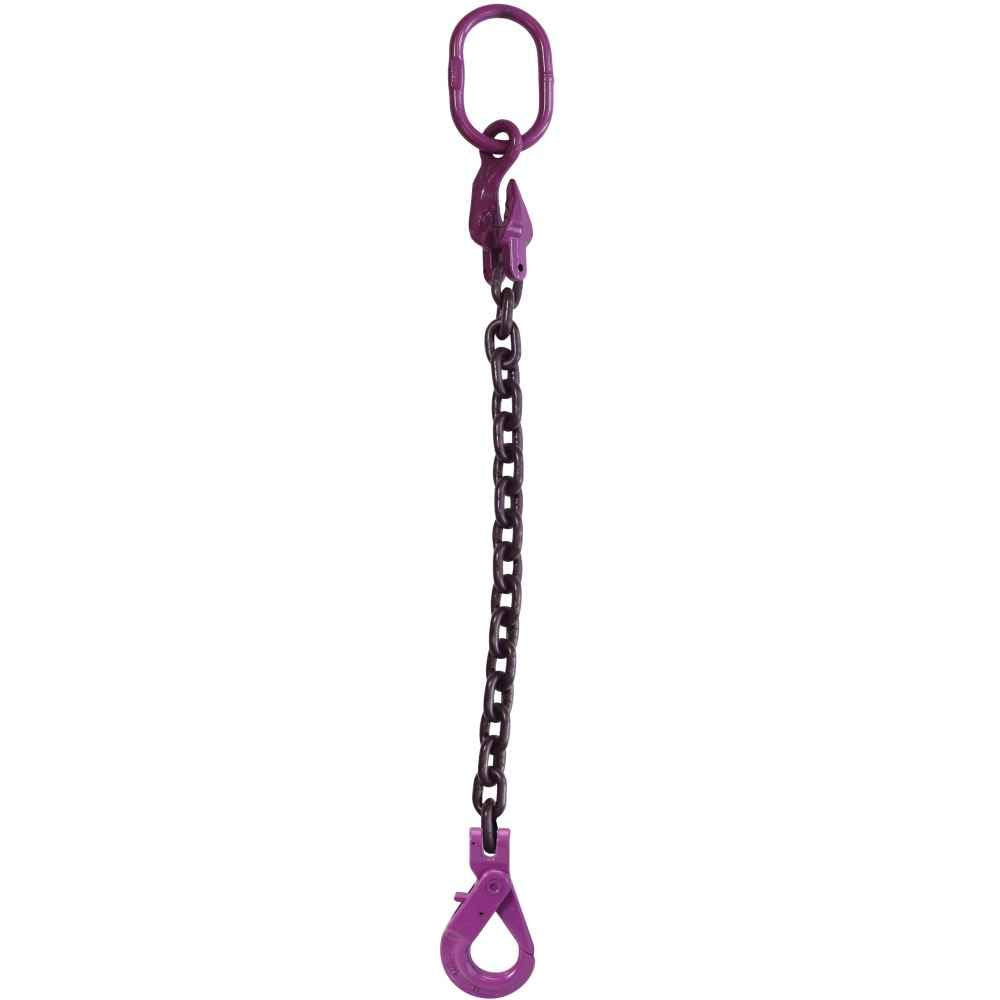 5/8 Inch x 20 Foot Grade 100 Adjustable Single Leg Chain Sling with Self-Locking Hook A49378