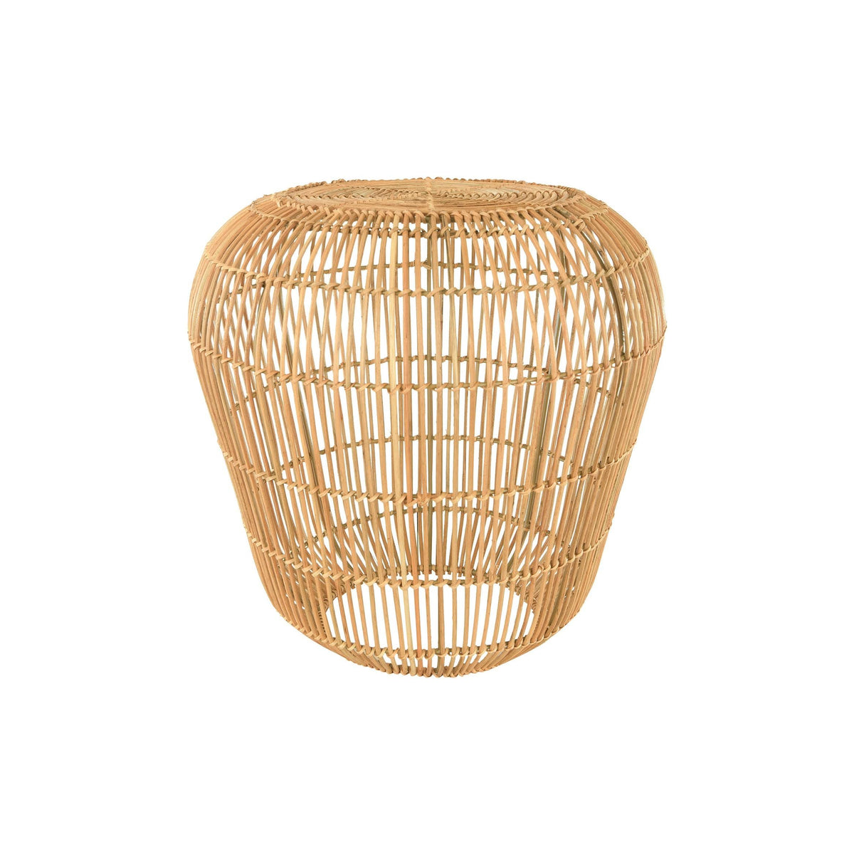 Handwoven Rattan Accent Table with Metal Frame D858917