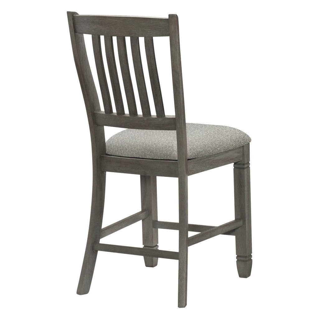 Antique Gray Counter Height Wooden Chairs 2Pc Set N927
