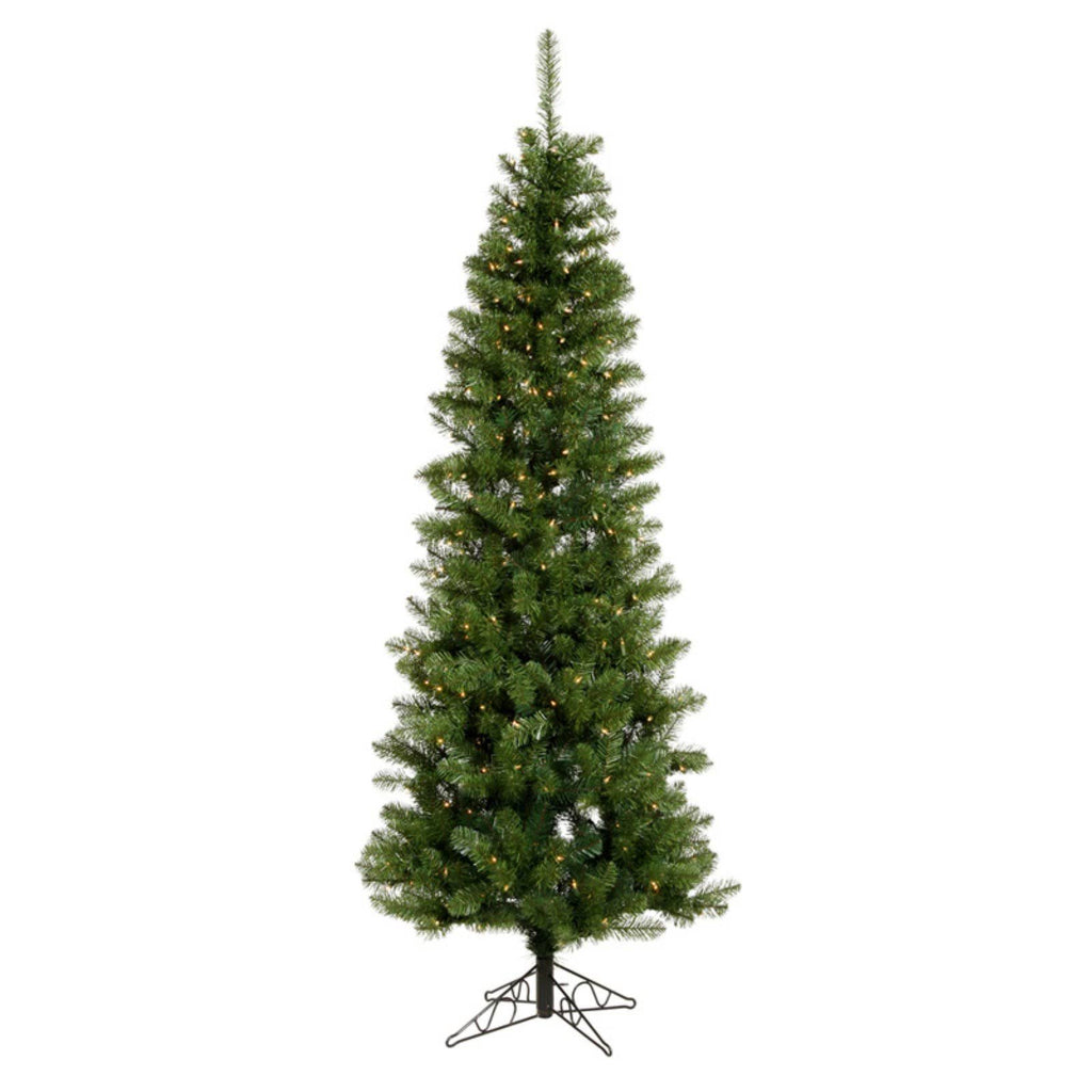4.5 ft Green Pencil Pine Christmas Tree with Warm White LED Lights X143561