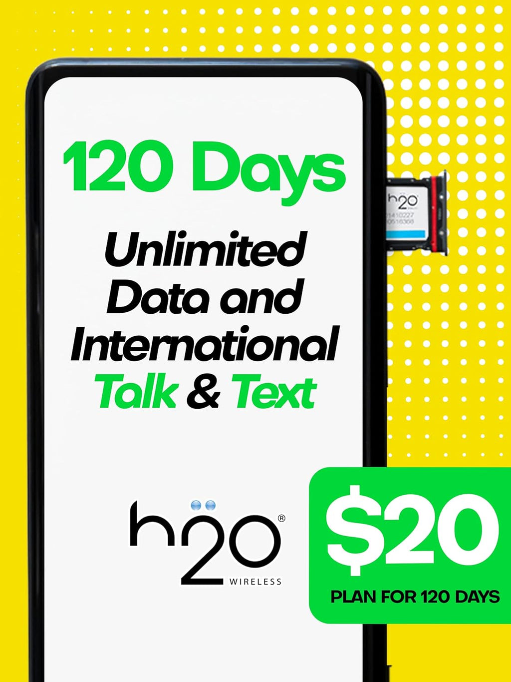 Preloaded Triple-Cut SIM Card with Unlimited Data and 2GB High-Speed Data (120-Day Plan) A756