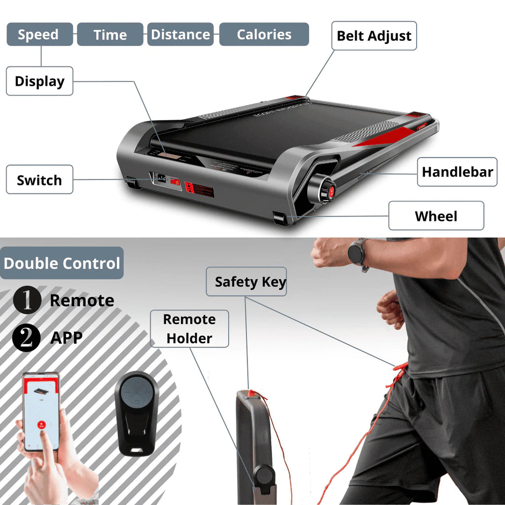Motorized Folding Walking Treadmill with Handrails G2247