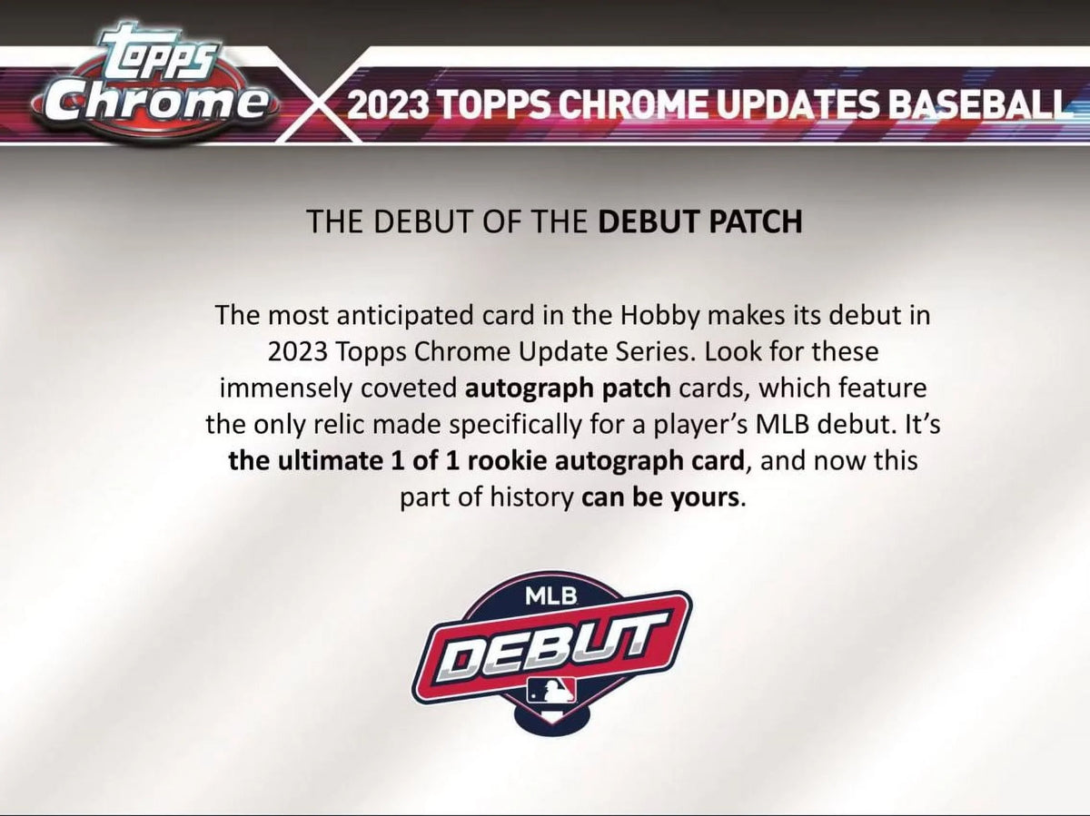 2023 Chrome Update Series Baseball Trading Card Hobby Box Y398