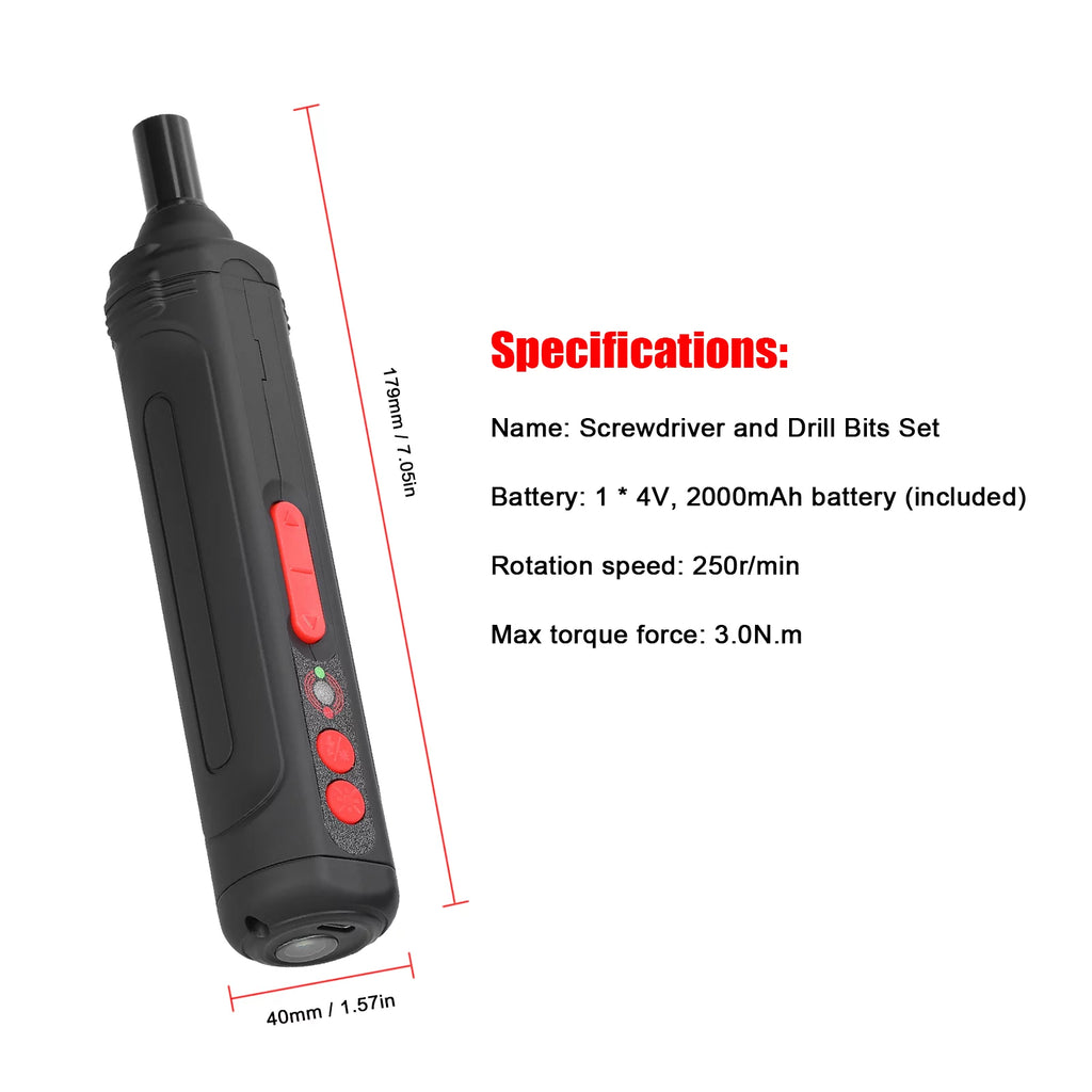 3.0N.m Screwdriver Metal Bits Set Electric Screwdriver L180083
