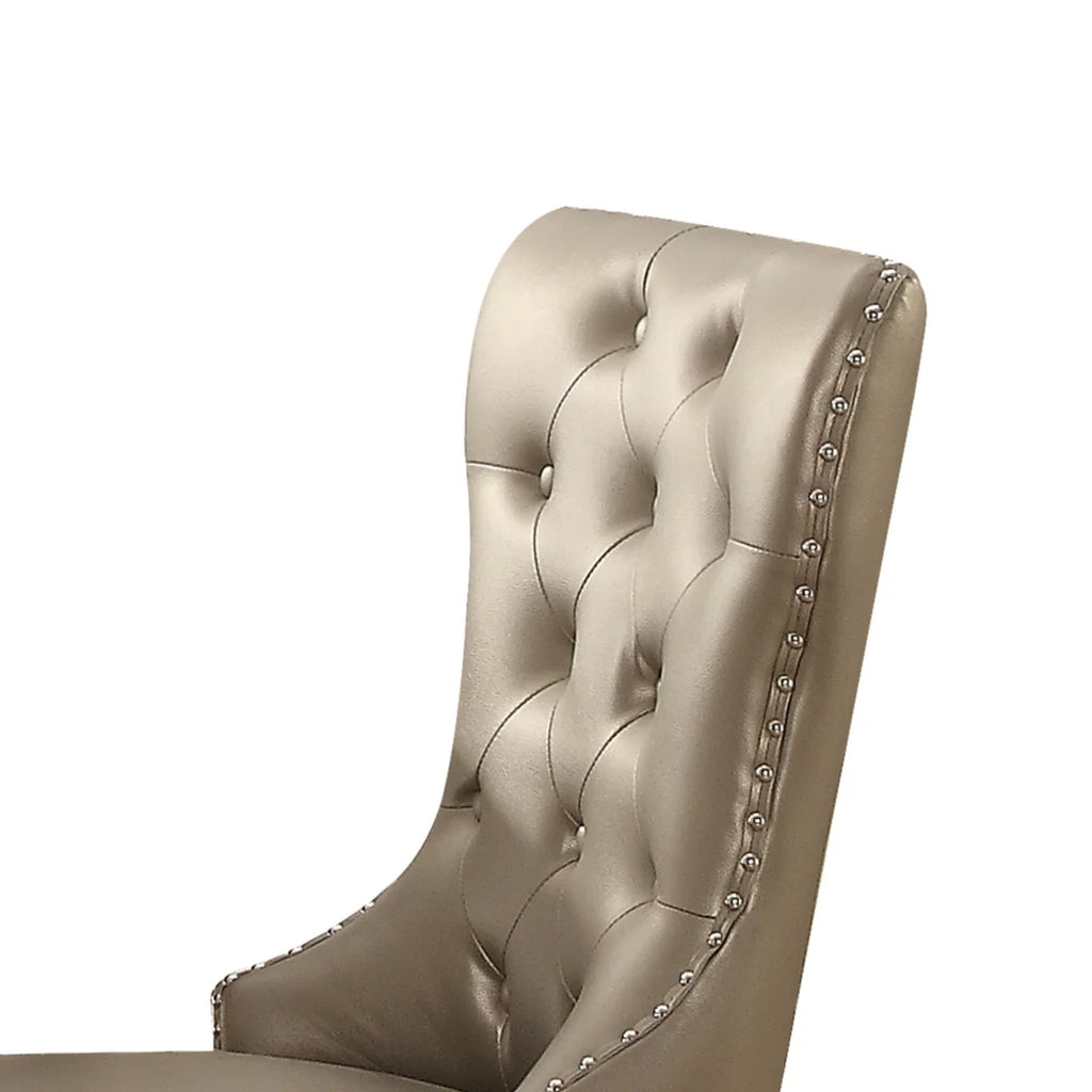 Leatherette Wooden Side Chair, Set of 2 R201