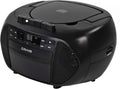 Portable Top-Loading CD Boombox with AM/FM Stereo Radio and Cassette Player/Recorder in Black, Pack of 2 M482377
