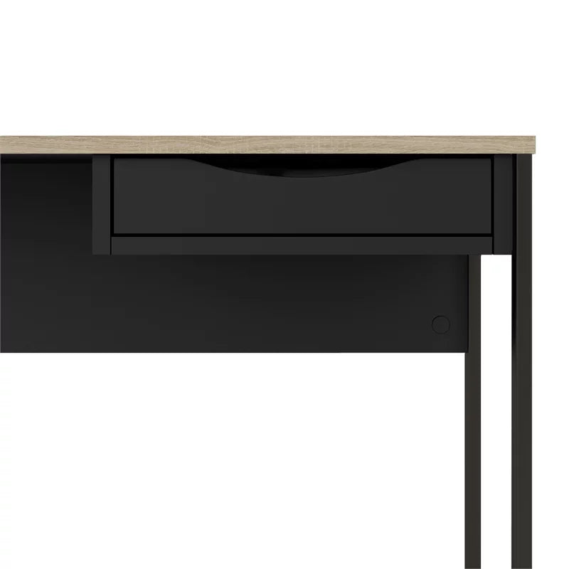 1 Drawer Desk in Black Matte and Oak M4207