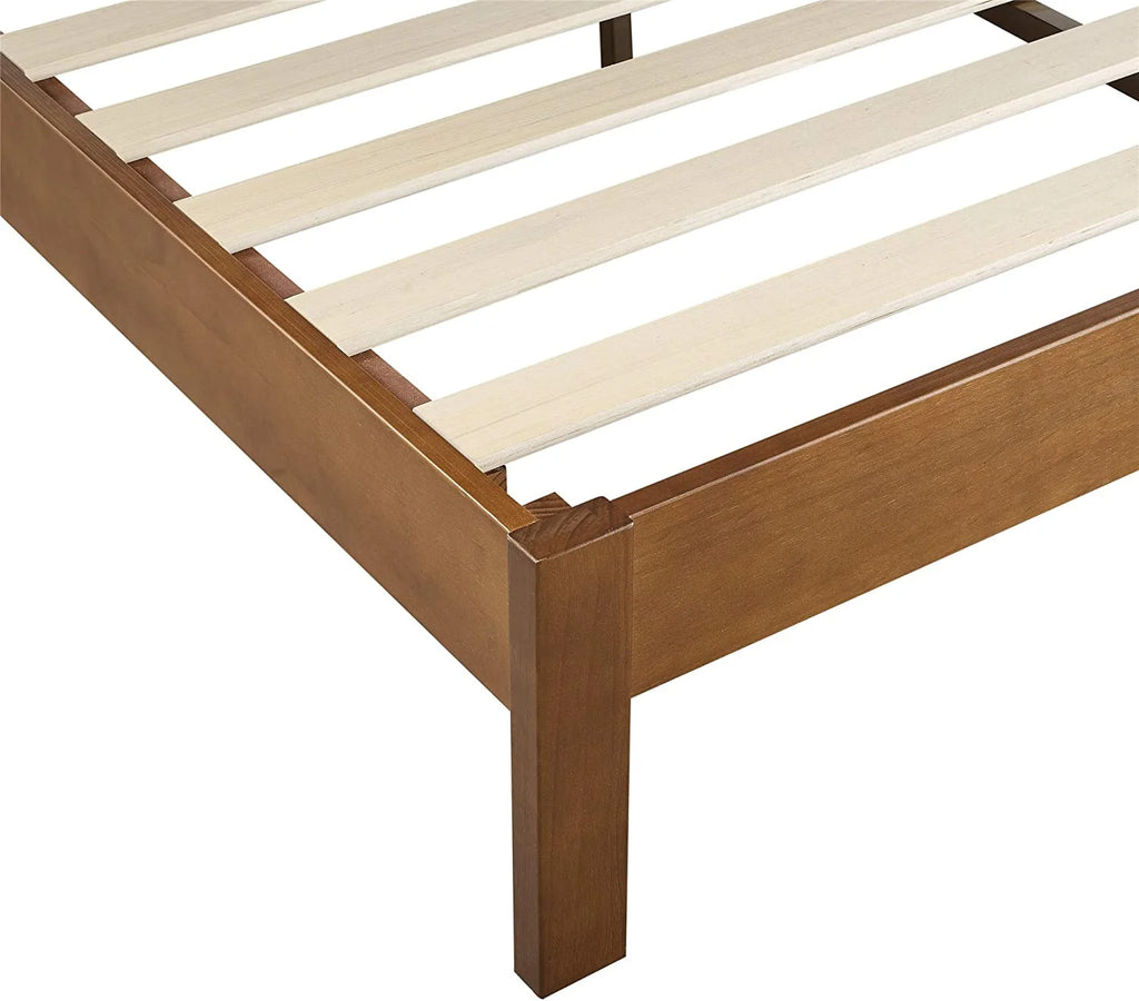 Queen Antique Espresso Wood Platform Bed Frame N72712