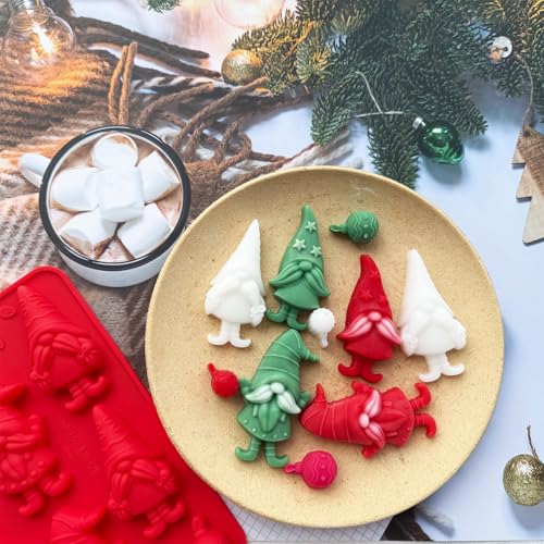 Silicone Christmas Gnome Candy Chocolate Mold, 2 Pack I7051