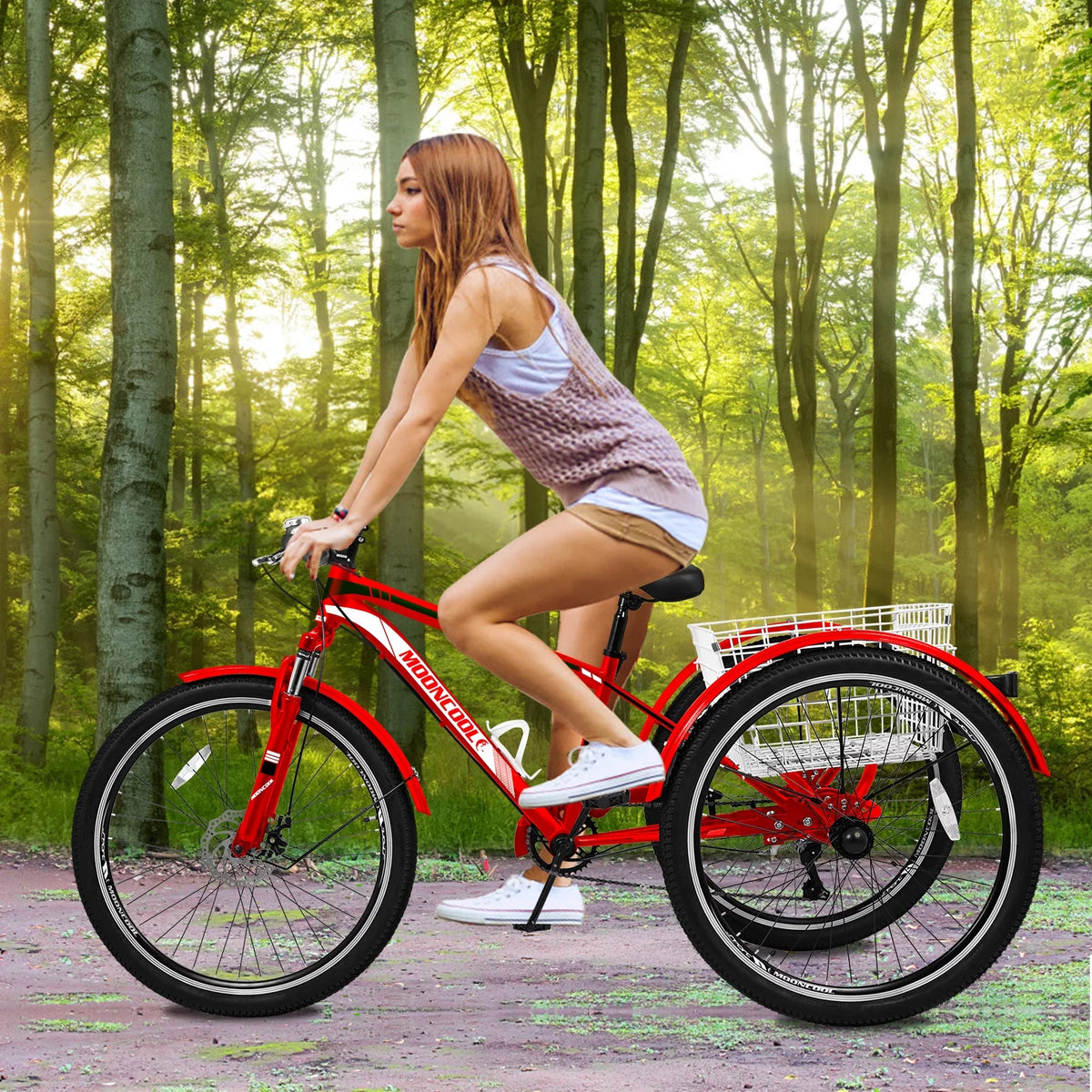 7 Speed Adult Mountain Tricycle with Shopping Basket K49187