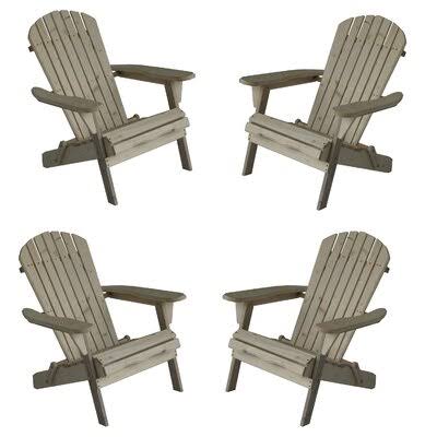 Natural Solid Wood Folding Adirondack Chair K172424