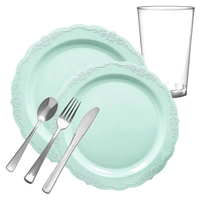 Antique Turquoise Plastic Wedding Value Set I16533