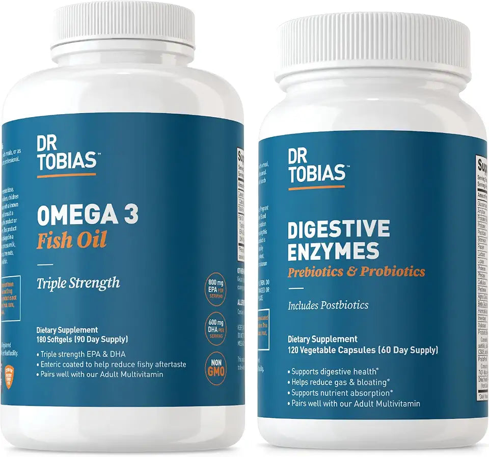 Omega 3 Fish Oil and Digestive Enzymes with Probiotics and Prebiotics N820