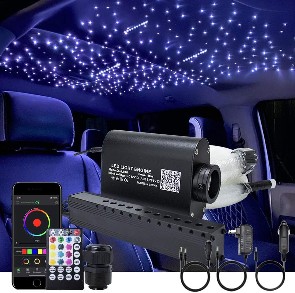 16W RGBW Fiber Optic Star Ceiling Light Kit with 550pcs 0.75mm 13.1ft Fiber Cable G87432
