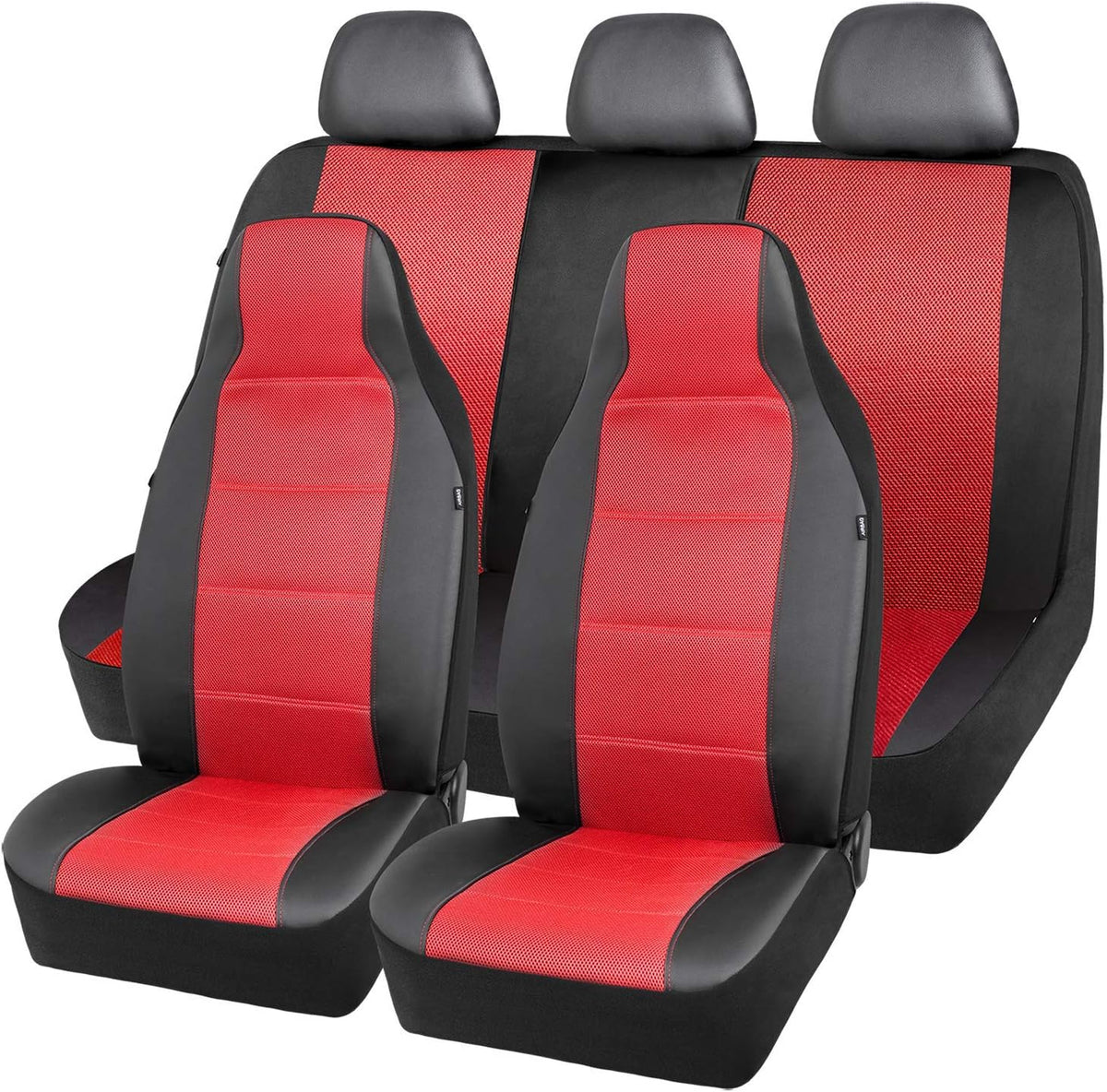 Beige Mesh and Leather Car Seat Cover Pack of 2 R990561