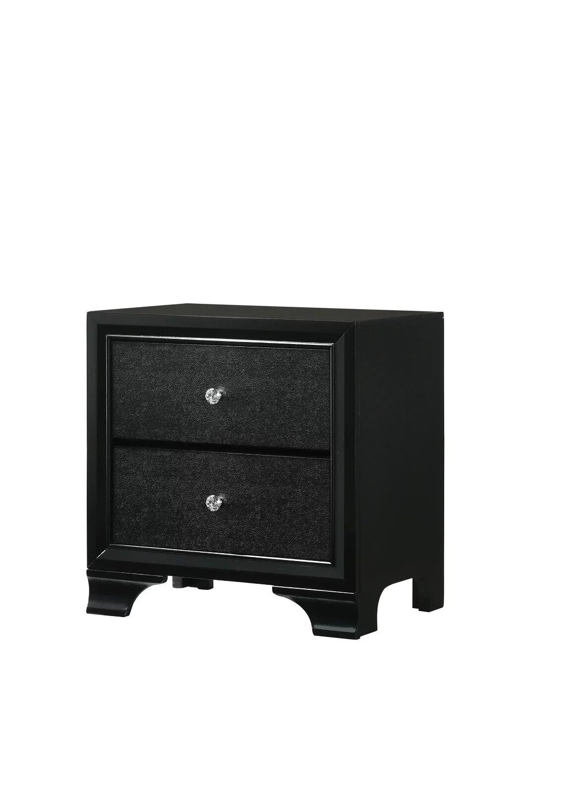 King Size Upholstery LED Bed Dresser Mirror Nightstand Set J74270