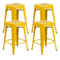 Yellow Backless Metal Barstool Set of 4 K4909
