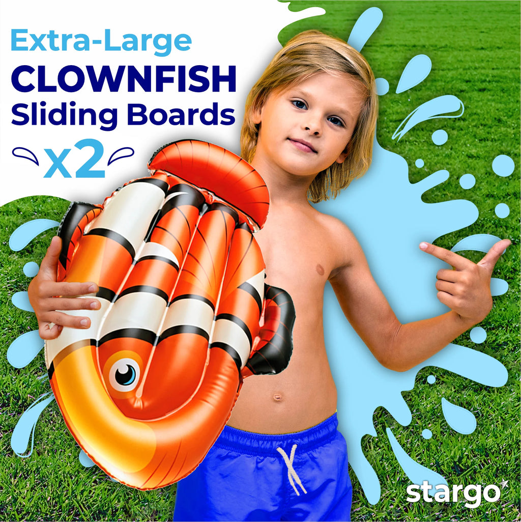 18 Feet x 5 Feet Water Slide with Splash Pad and Sprinkler G9126