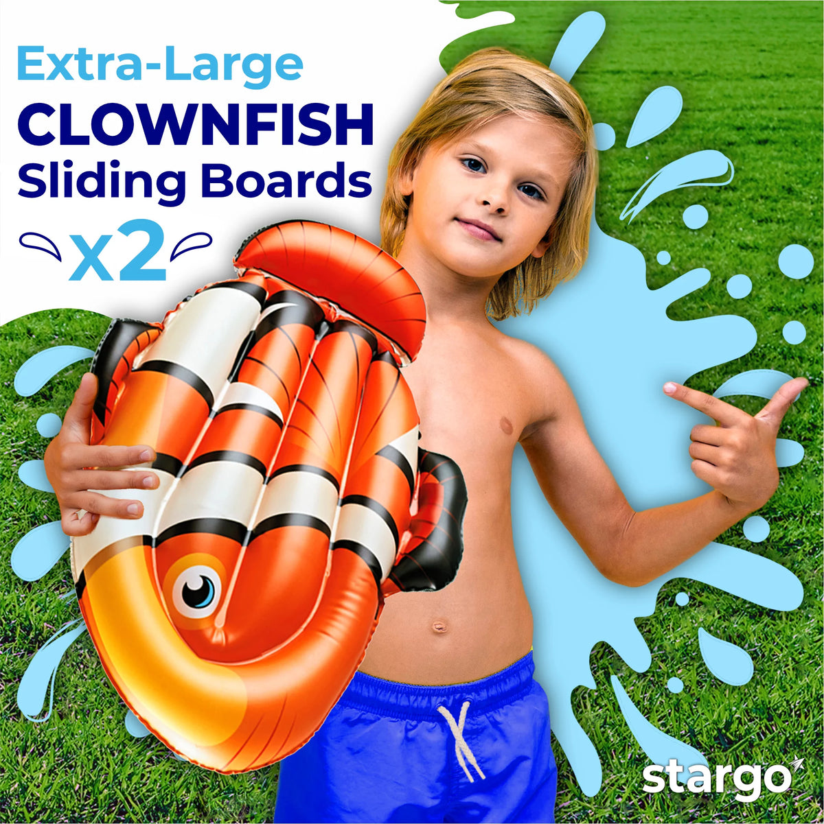 18 Feet x 5 Feet Water Slide with Splash Pad and Sprinkler G9126
