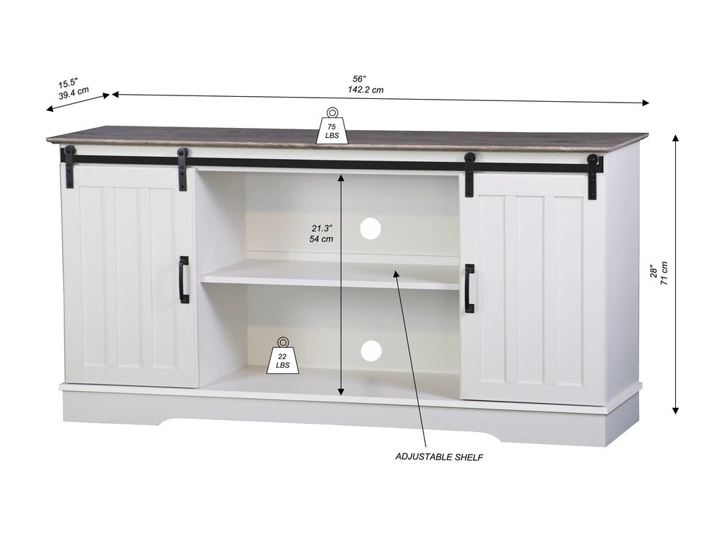 White Wood TV Stand U578884