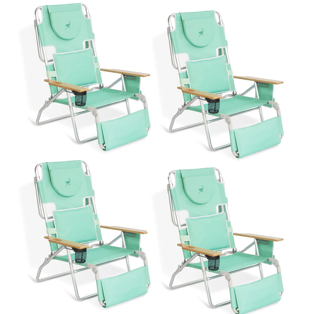 Teal 3-N-1 Outdoor Folding Beach Chair 4 Pack S656