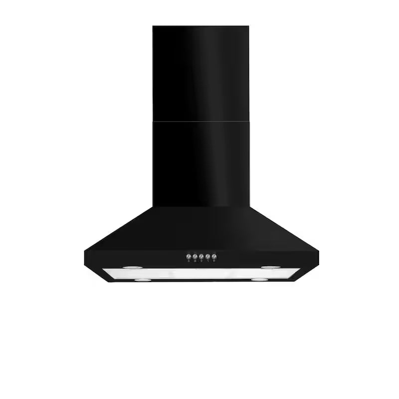 30 in. 350CFM Convertible Black Range Hood with Charcoal Filters and LED Lighting N3047