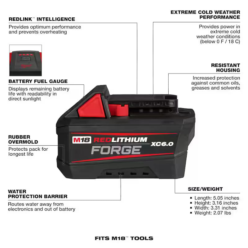 18V Lithium-Ion 6.0 Ah Battery Pack 6-Pack P1629