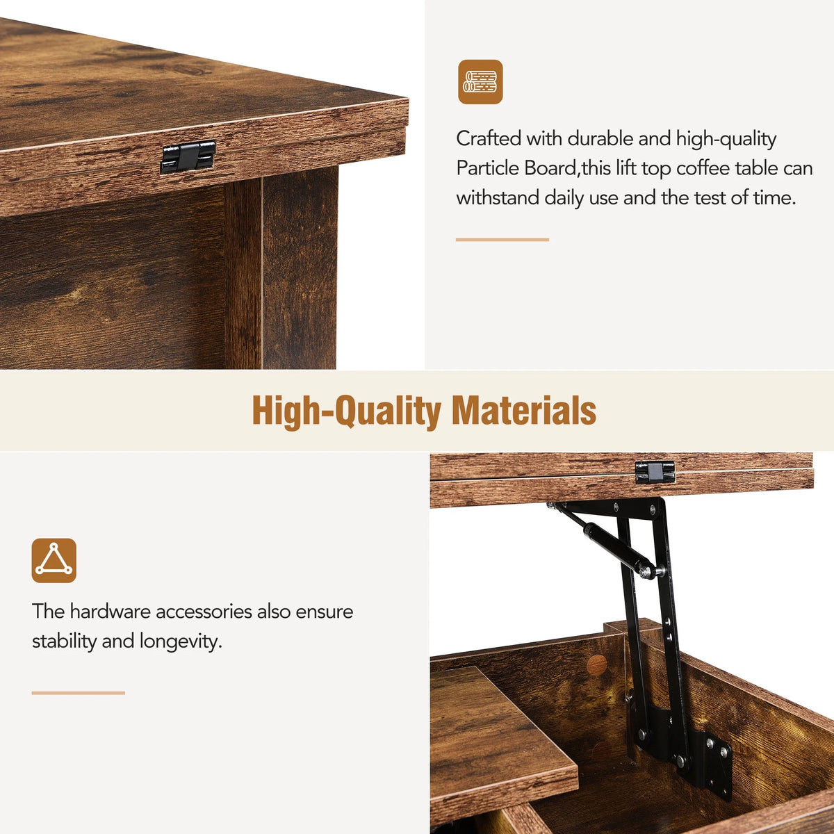 Lift Top Coffee Table with 3 Shelves S614430