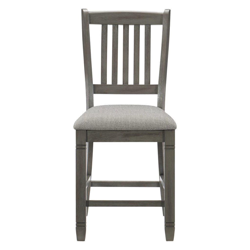 Antique Gray Counter Height Wooden Chairs 2Pc Set N927