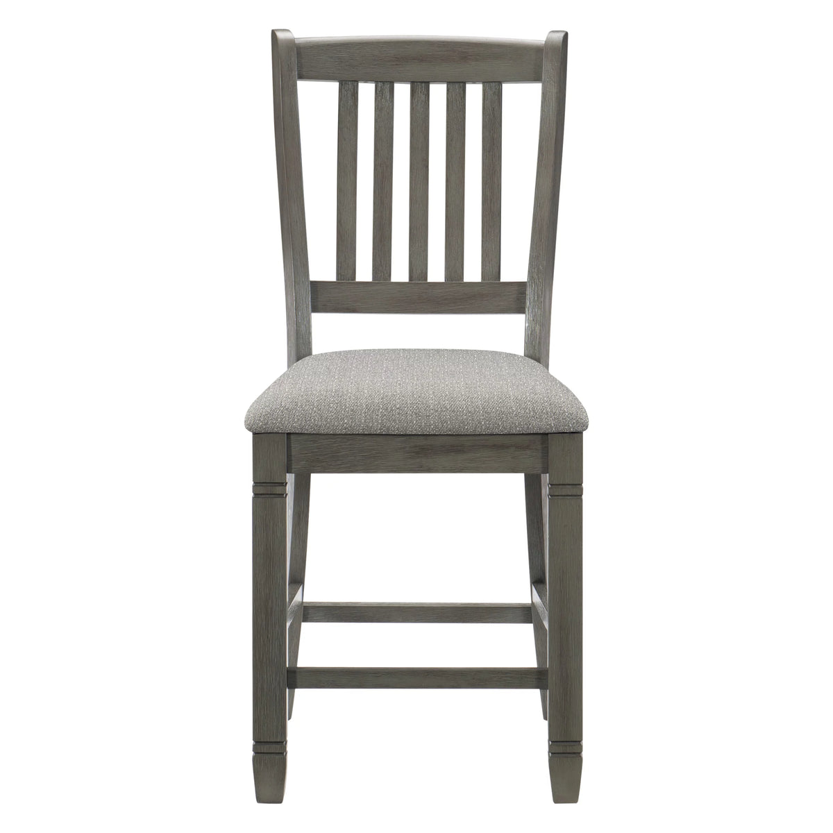 Antique Gray Counter Height Wooden Chairs 2Pc Set N927