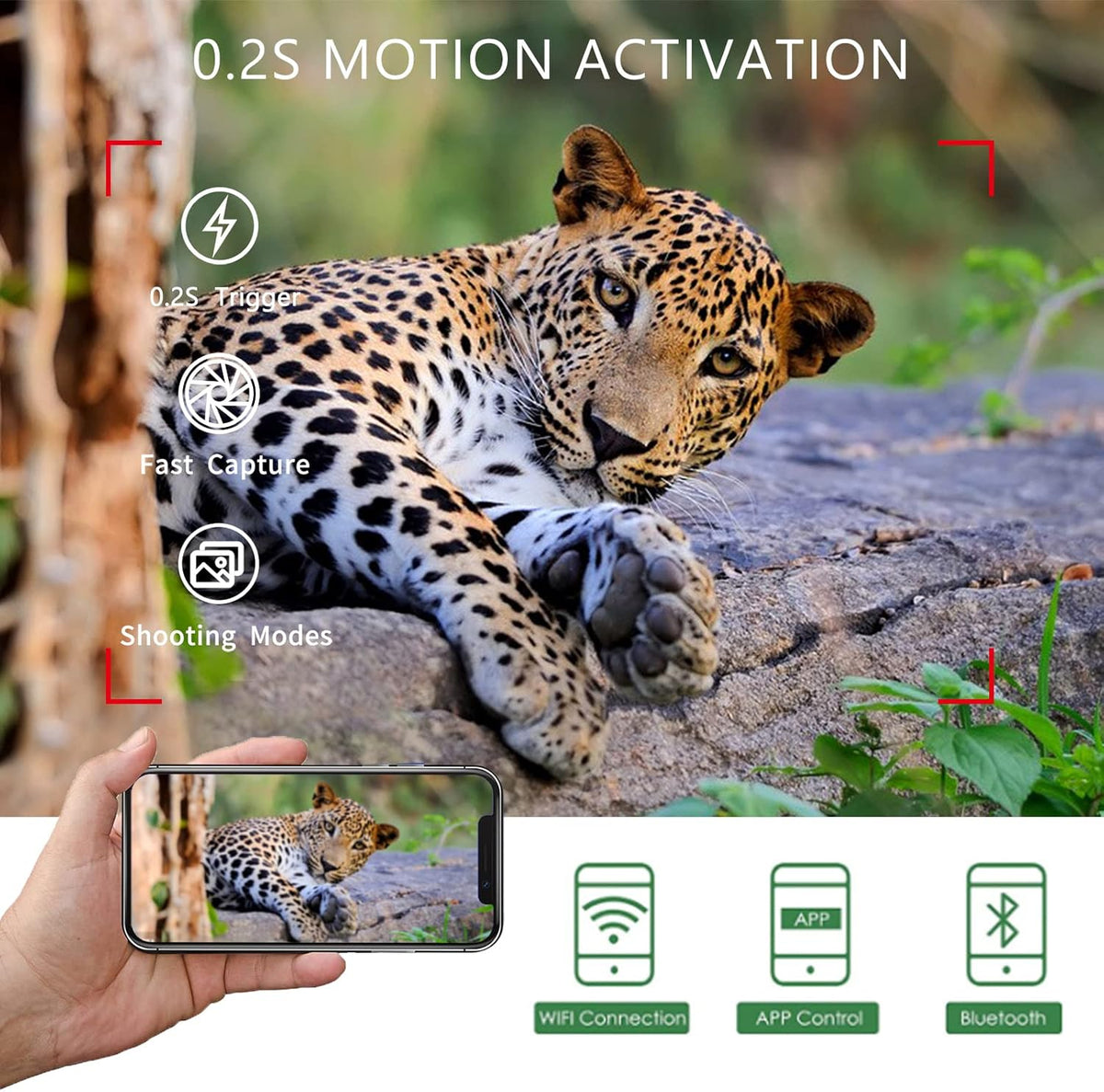 WiFi Trail Camera, 1520P 36MP Night Vision Motion Activated Waterproof Hunting Camera J25387