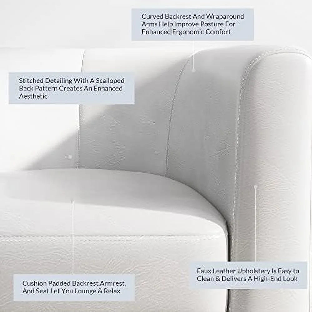 Linen Accent Barrel Chair with Flared Legs W852201