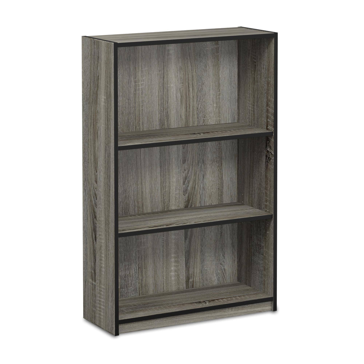 3-Tier Adjustable Shelf Bookcase French Oak Grey D308373
