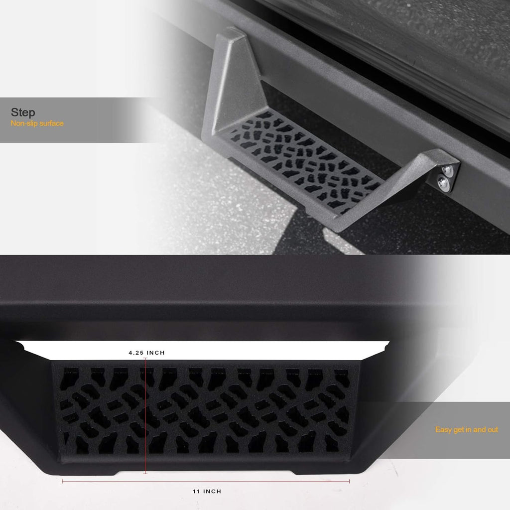 Matte Black Modular Drop Step Side Nerf Bars Rail Running Boards H3788