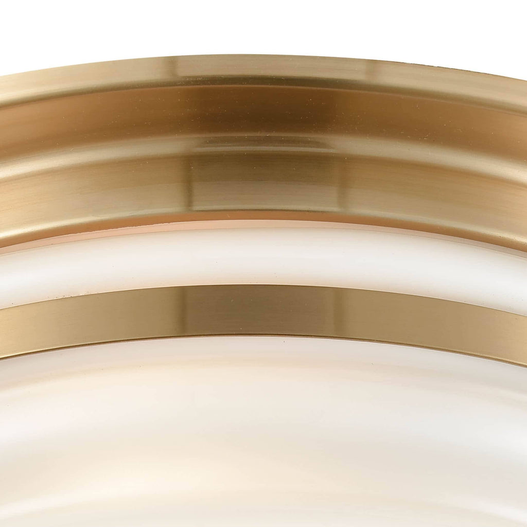 Satin Brass 3 Light Flush Mount V17696
