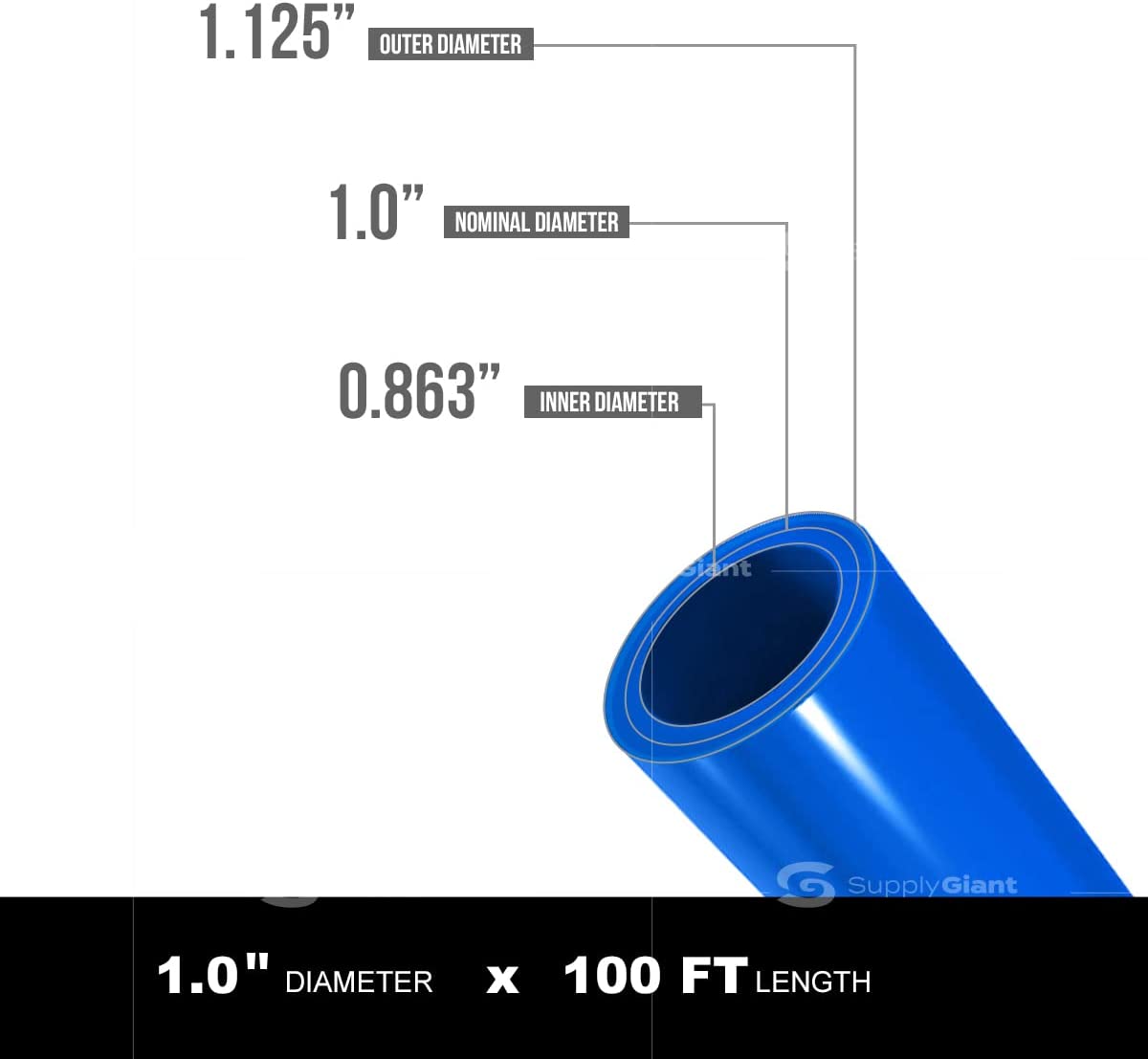 Blue Non-Barrier PEX Tubing 1 In. X 100 Feet L814