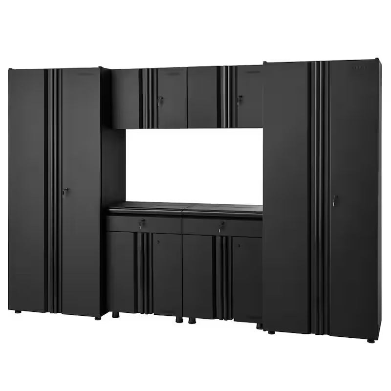 6-Piece Welded Steel Garage Storage System in Black Q5062
