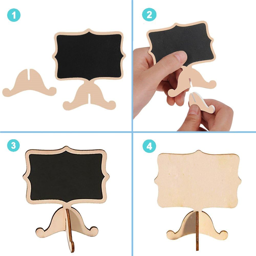 20 Pcs Wood Mini Chalkboard Signs with Easels D582913