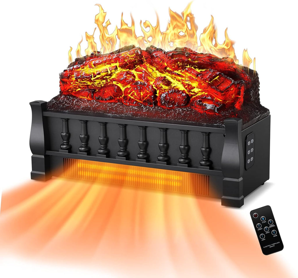 Electric Fireplace Log Heater 21 Inch Infrared Quartz 750W/1500W K46345
