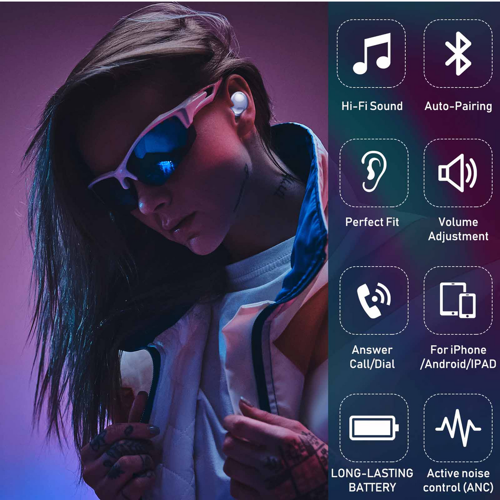 Purple True Wireless Earbuds with Active Noise Cancelling I430