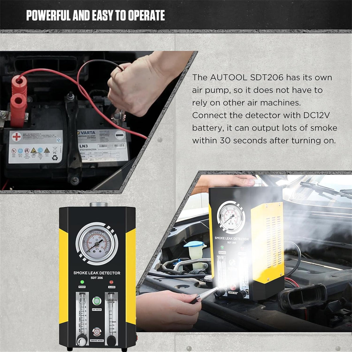 Automotive Smoke Machine Leak Detector EVAP 12V Car Pipe System Smoke Tester with Adjustable Flow Meter C354