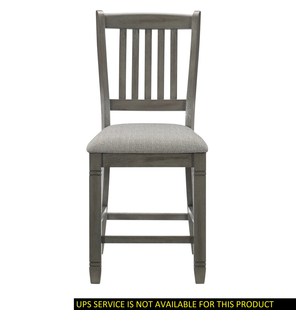 Antique Gray Counter Height Wooden Chairs 2Pc Set N927