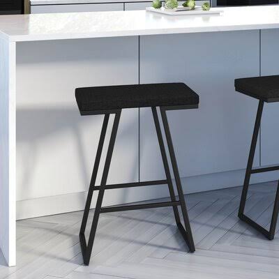 Black PVC Counter Bar Stool Y715848