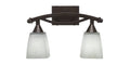 Two Light Bath Bar Bronze Finish with White Muslin Glass P47166